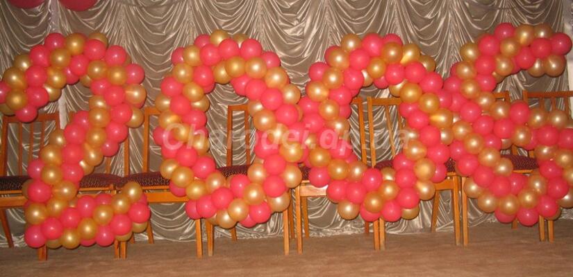 Decoración del escenario con globos